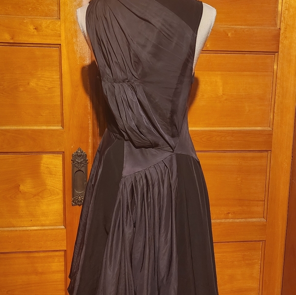 ALL SAINTS black gathered drapey dress - Picture 3 of 7